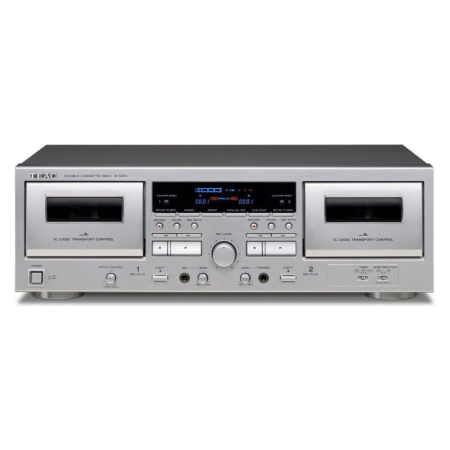 Teac W-1200 dubbeldäck kasettband med digitalisering, silver i gruppen Hemmaljud / Hifi / CD-spelare hos BRL (350W1200S)