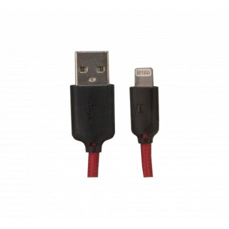 iSimple Lightning till USB 1m Röd/svart i gruppen Billjud / Smartphone i bil / Tillbehör för mobilen hos BRL Electronics (403IS9325RB)