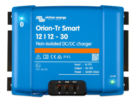 Victron Orion-Tr Smart DC-DC-laddare, 12V in 12V ut, oisolerad 30A, returexemplar i gruppen Billjud / Husbil / Batteriladdning till husbil hos BRL (421VOTRS121230B1)