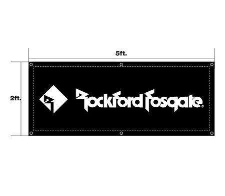 Rockford Fosgate Vinylbanderoll Svart med Vit RF logga 61x152cm i gruppen Billjud / Tillbehör / Klistermärken hos BRL Electronics (510POPBAN4)