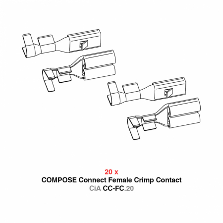 Helix Compose CiA CC-FC.20, 20-pack crimpkontakter i gruppen Billjud / Tillbehör / Delningsfilter hos BRL Electronics (551CI40016)