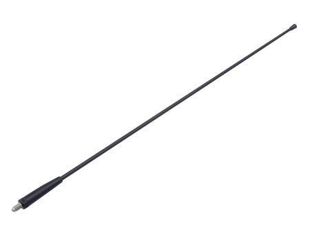 En lång, smal antennstång av glasfiber med en M6-fäste.