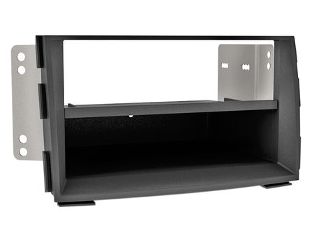 Monteringsram för 1-din stereo i Kia Venga 2009, svart plast med metalldelar.