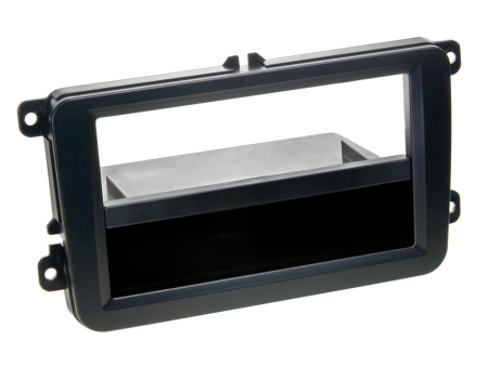 Monteringsram 2-DIN med prylfack, svart i gruppen Billjud / Vad passar i min bil / Volkswagen / Transporter / Transporter T6 2015-2020 / Byta stereo Transporter T6 2015-2020 hos BRL (700281320101)