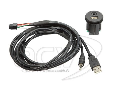 USB + AUX 3,5mm chassi kontakt med 1,5m kabel i gruppen Billjud / Vad passar i min bil / Nissan / Navara hos BRL Electronics (700441213001)