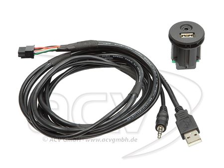 USB + AUX 3,5mm chassi kontakt med 1,5m kabel i gruppen Billjud / Vad passar i min bil / Nissan / Navara hos BRL (700441213001)