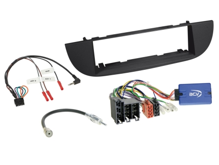 1-DIN Monteringsram Fiat 500 svart 2007-2015 i gruppen Billjud / Vad passar i min bil / Fiat / 500 hos BRL (700611094221)