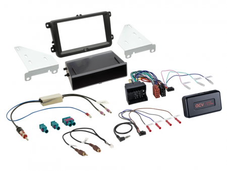 ACV Installationskit 2-DIN Skoda/VW med prylfack, svart i gruppen Billjud / Vad passar i min bil / Volkswagen / Transporter / Transporter T5 2003-2009 / Byta stereo Transporter T5 2003-2009 hos BRL (700611320105)