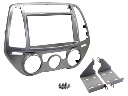 Monteringsram för 2-din stereo till Hyundai i20 2012, färg silver.