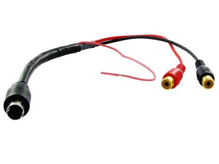 Kabel med en hane till RCA-honor för ljudanslutning.