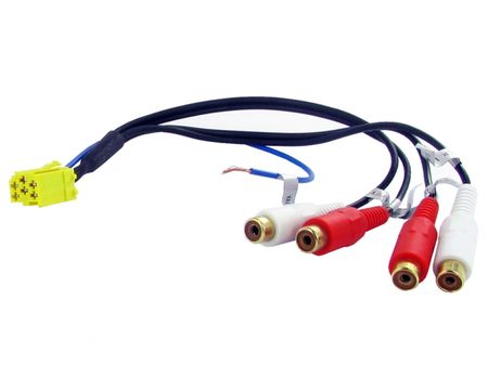 Aux-kabel Mini ISO - 4x RCA-line out i gruppen Billjud / Smartphone i bil / AUX & USB i bilen hos BRL Electronics (701CT29AX03)