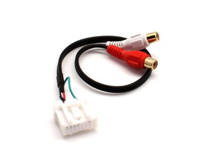 Aux-adapter för Mazda med RCA-kontakter för ljudanslutning.
