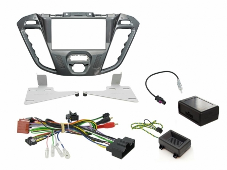 Installationskit för radio till Ford Transit Custom 2012-2016 med kablar och fästen.