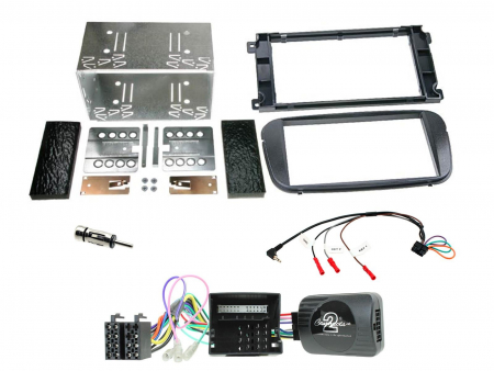 Installationskit för 2-DIN stereo till Ford Focus/Mondeo, matt svart.