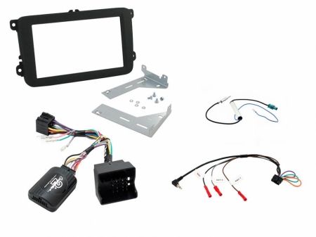 Installationskit Volkswagen Dubbel-din, svart i gruppen Billjud / Vad passar i min bil / Volkswagen / Caddy / Caddy Mk3 2004-2015 / Byta stereo Caddy Mk3 2004-2015 hos BRL Electronics (701CTKVW18)