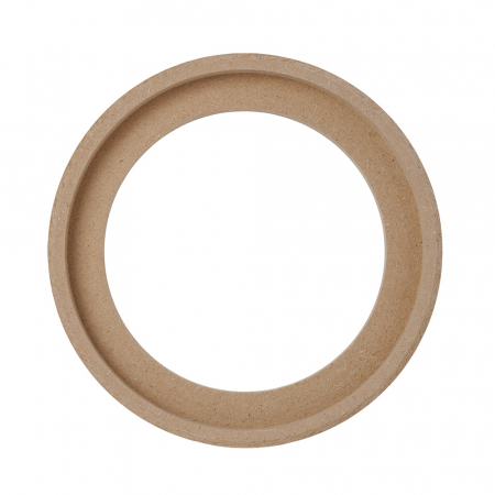 MDF-ring i olika storlekar, 6,5 tum, i naturligt träfärgad MDF.