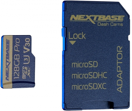 NextBase 128GB U3 Micro SD kort med adapter i gruppen Billjud / Tillbehör / Dashcam hos BRL Electronics (750SD128GBU3)