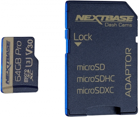 NextBase 64GB U3 Micro SD kort med adapter i gruppen Billyd / Tilbehør / Dashcam hos BRL Electronics (750SD64GBU03)