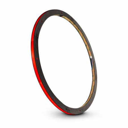 En rund LED-ring som kan lysa i RGB-färger, designad för högtalare.