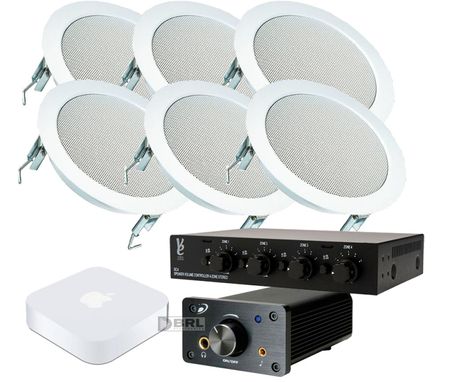 Trådlöstpaket infällnadshögtalare 3par,  högtalarväxel och förstärkare i gruppen Paketlösningar / Paket för hemmet / Multiroompaket hos BRL Electronics (81066WITA3)