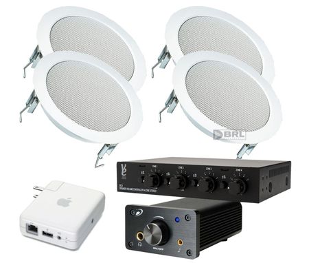 Trådlöstpaket Infällnadshögtalare 2par,  högtalarväxel och förstärkare i gruppen Paketlösningar / Paket för hemmet / Multiroompaket hos BRL (830HOGTALARPKT12)