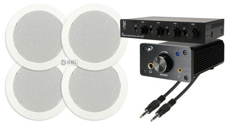 Infällnadshögtalare 2par, högtalarväxel & förstärkare i gruppen Paketlösningar / Paket för hemmet / Multiroompaket hos BRL (830HOGTALARPKT2)