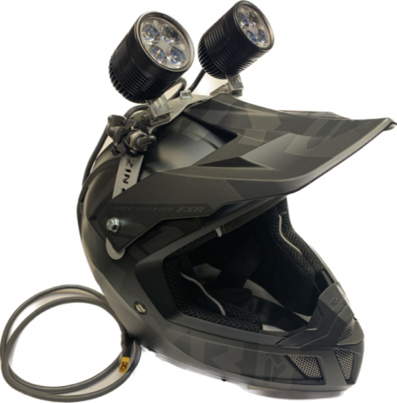NIZLED LED-hjälmkit drivs av MC/eget batteri, 2XR40DRL kallvit
