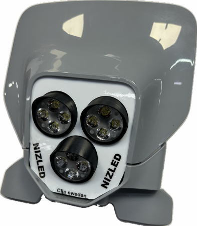 Trippel lampkåpa 120w Husqvarna 2024-, grå, kallvit 3xE406k NIZLED 48%