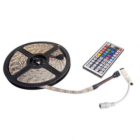 LED tape 5m RGB-kit 12v/220v med fjärrkontroll i gruppen Billjud / LED-Belysning / LED-lampor / LED & Diodslingor hos BRL Electronics (871LEDRGBKIT)