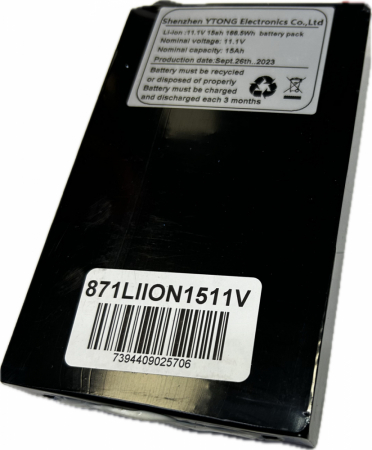 Li-ion batteri 12,6 (11,1v) 15Ah (BMS), (till E30/E60/E30D/E60D lampan) i gruppen Billjud / LED-Belysning / Enduro / Batteri hos BRL Electronics (871LIION1511V)