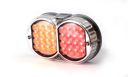 Strands Rundx2 LED 3 Kammare 12-24V,L:208 H:121 D:57Mm Fästbult M8 i gruppen Billjud / LED-Belysning / LED-lampor / Bakljus hos BRL (872800358)