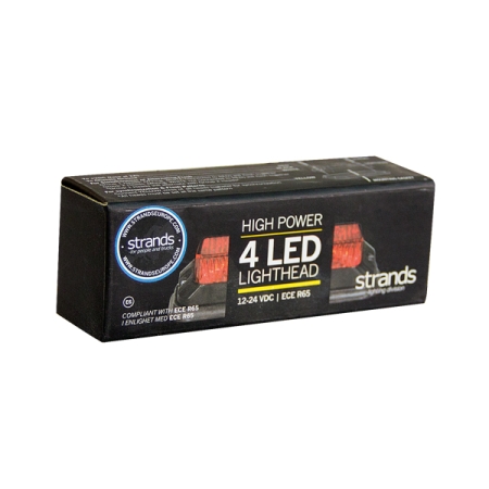 Strands Riktat Blixtljus Röd 4 LED i gruppen Billjud / LED-Belysning / LED-lampor / Blixtljus hos BRL (872850165HPR)