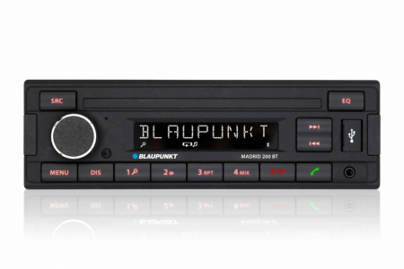 Blaupunkt Madrid 200 BT, retrobilstereo med Bluetooth, returexemplar i gruppen Billjud / Bilstereo / Enkeldin hos BRL (873MADRID200BTB1)