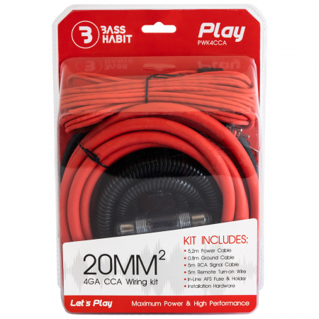 Bass Habit Play 10/90 CCA kabelkit, 20mm² i gruppen Billjud / Kablar / Kabelkit hos BRL Electronics (891PWK4CCA)