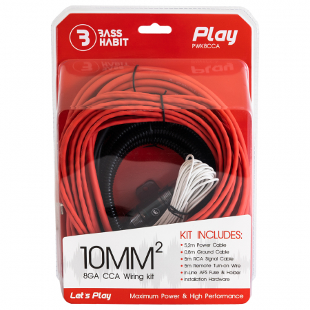 Bass Habit Play 10/90 CCA kabelkit, 10mm² i gruppen Billjud / Kablar / Kabelkit hos BRL Electronics (891PWK8CCA)