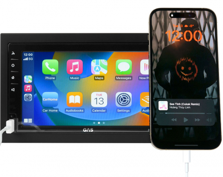 GAS MAX MV250-BTD, bilstereo med Apple CarPlay, Bluetooth, handsfree och DAB+, returexemplar i gruppen Billjud / Bilstereo / Dubbeldin hos BRL (900MAXMV250BTDB2)