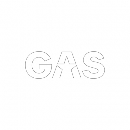 GAS-klistermärke 16x5.5cm, vit i gruppen Billjud / Tillbehör / Merchandise hos BRL Electronics (909LOGOCSW)