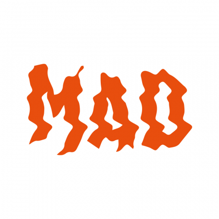MAD 10x5.5cm, orange i gruppen Billyd / Tilbehør / Merchandise hos BRL Electronics (909MADCSO)