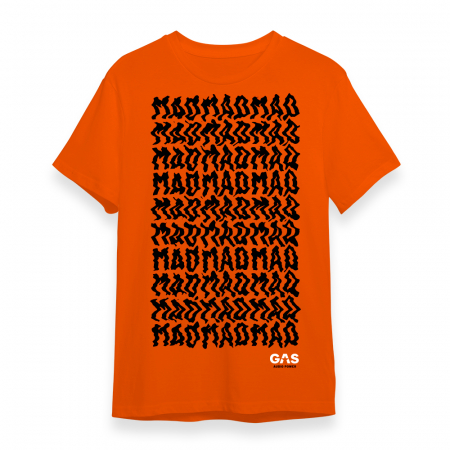 Orange GAS MAD T-shirt, large i gruppen Billyd / Tilbehør / Merchandise hos BRL Electronics (909TSHIRTOMADL)