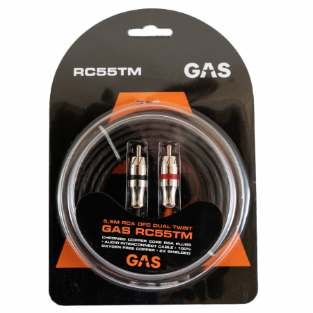 GAS RC55TM dubbelskärmad RCA-kabel, 5.5 meter i gruppen Billjud / Kablar / Lågnivåkabel hos BRL Electronics (910RC55TM)
