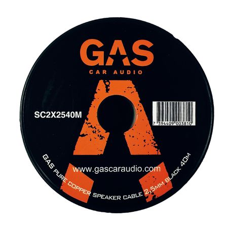 GAS högtalarkabel 2x2,5mm2 40m svart i gruppen Hemmaljud / Kablar / Högtalarkabel hos BRL Electronics (910SC2X2540M)