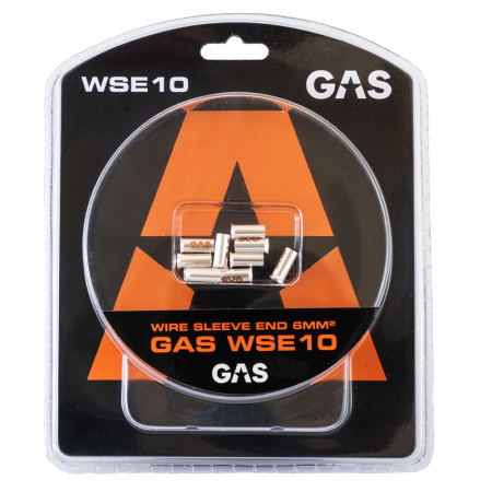 GAS 10-pack änd-/kabelhylsor, 6mm²-kabel i gruppen Billjud / Tillbehör / Monteringstillbehör hos BRL Electronics (910WSE10)