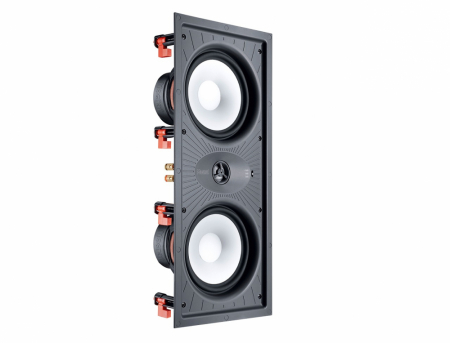 Inbyggnadshögtalare med två woofers och en diskant.