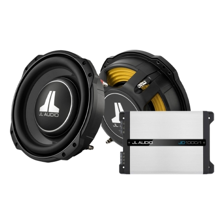 2-pack JL Audio 10TW3-D4 med JD1000/1, 2x10 baspaket i gruppen Paketlösningar / Paket för bilen / Baspaket hos BRL (SET10TW3D4PKT1)