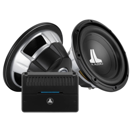 2-pack JL Audio 10W0v3-4 med RD500/1, 2x10 baspaket i gruppen Paketlösningar / Paket för bilen / Baspaket hos BRL (SET10W0V34PKT1)