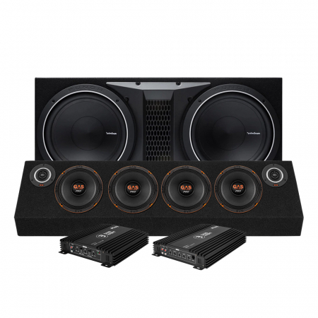 Rockford Fosgate P1-2x12 baspaket & PSB4645 raggarplanka med slutsteg i gruppen Paketlösningar / Paket för bilen / Raggarpaket hos BRL Electronics (SET510P12PKT1)