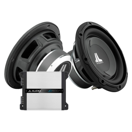 2-pack JL Audio 8W1v3-4 med JD500/1, 2x8 baspaket i gruppen Paketlösningar / Paket för bilen / Baspaket hos BRL (SET8W1V34PKT1)