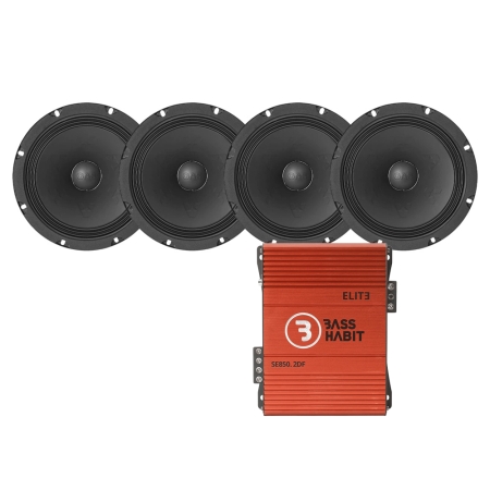 4-pack GAS MAX PMW1-84N FYNDVARA med SE850.2DF i gruppen Paketlösningar / Paket för bilen / SPL Högtalarpaket hos BRL (SET908MAXPMW184NBPKT1)