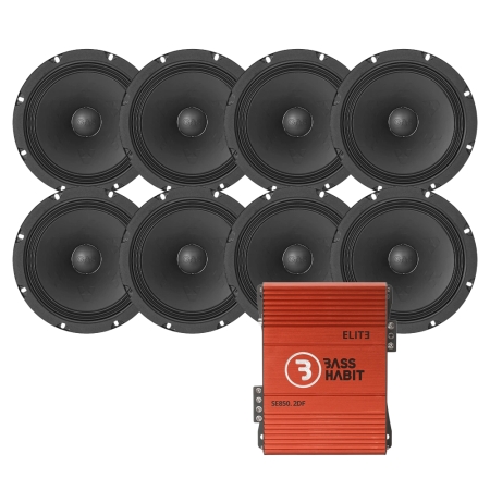 8-pack GAS MAX PMW1-84N FYNDVARA med SE850.2DF i gruppen Paketlösningar / Paket för bilen / SPL Högtalarpaket hos BRL (SET908MAXPMW184NBPKT2)
