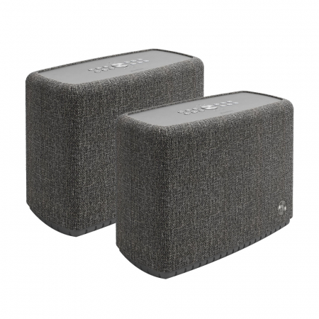 2-pack Audio Pro A15 portabel WiFi- och Bluetooth-högtalare, mörkgrå i gruppen Lyd til hjemmet / Høyttalere / WiFi-høyttaler hos BRL Electronics (SETA15DGX2)